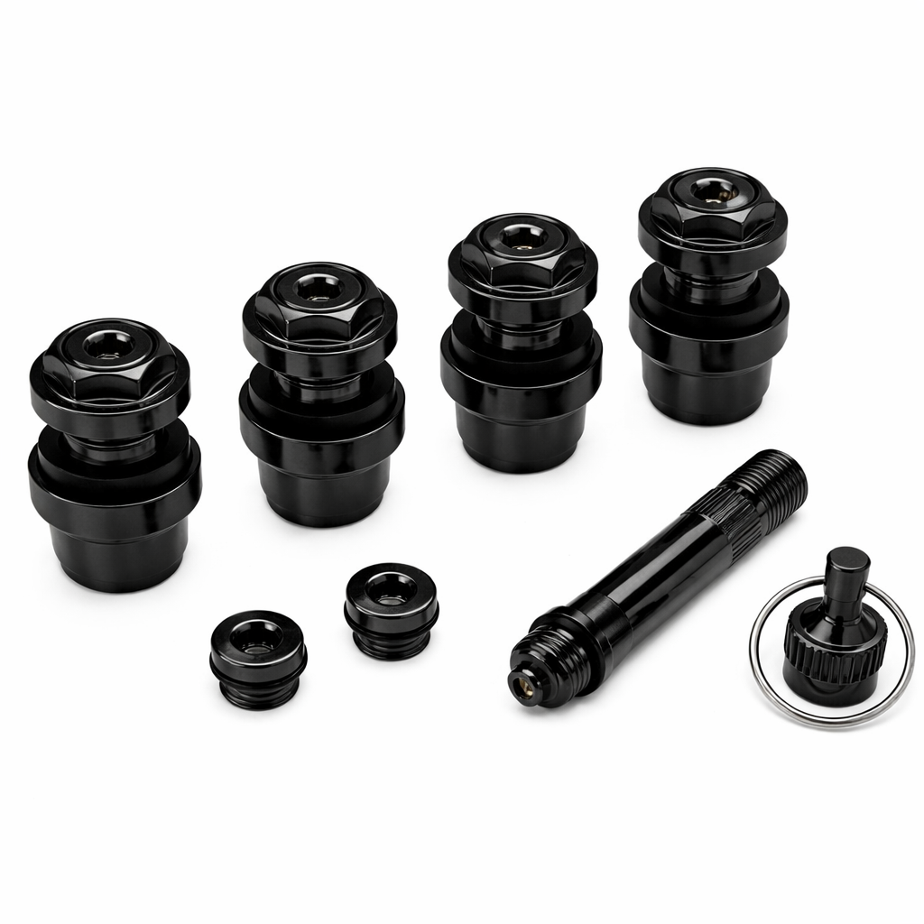 Verstecktes Ventil 11mm Schwarz 4er Set